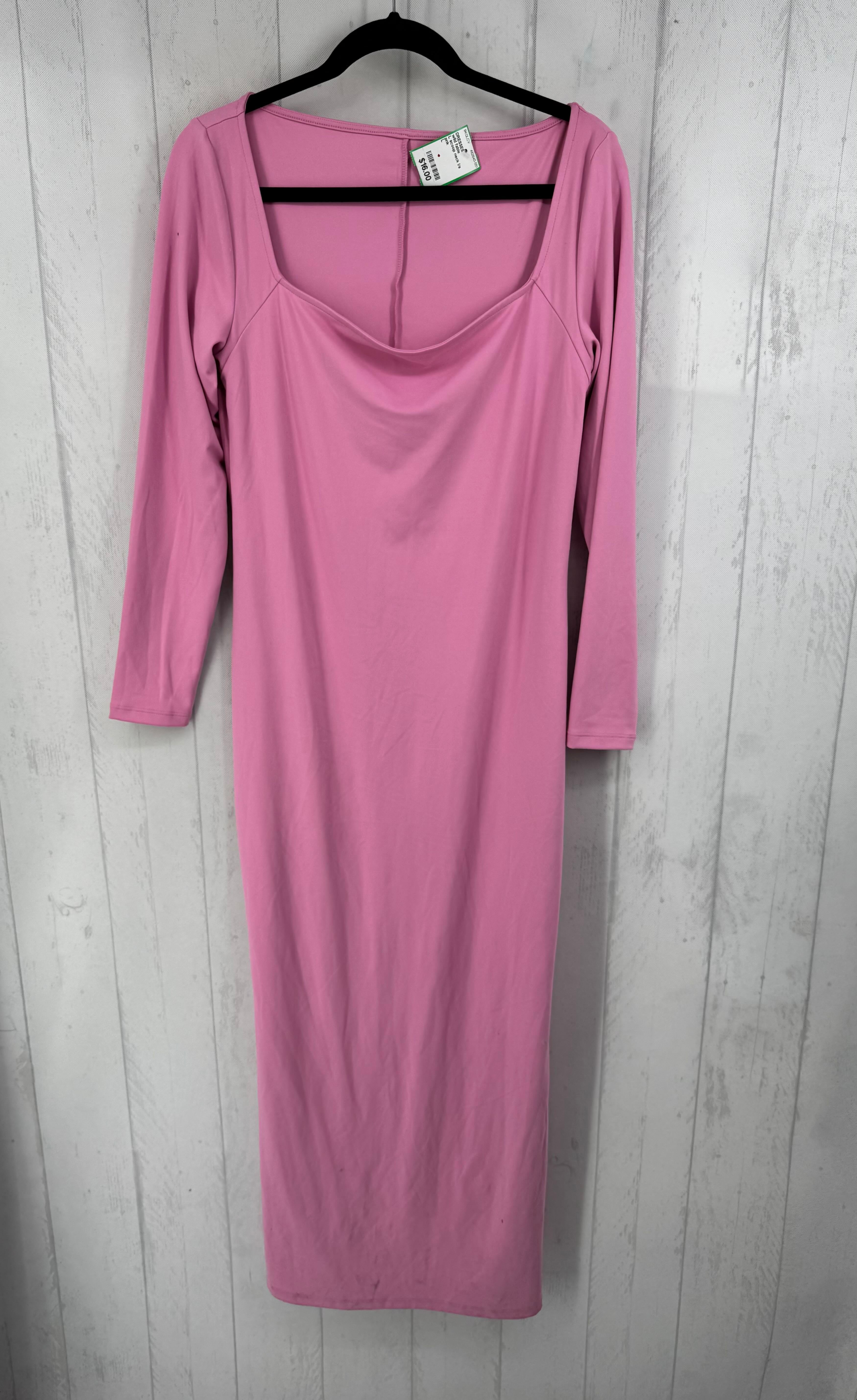 L scoop neck l/s dress