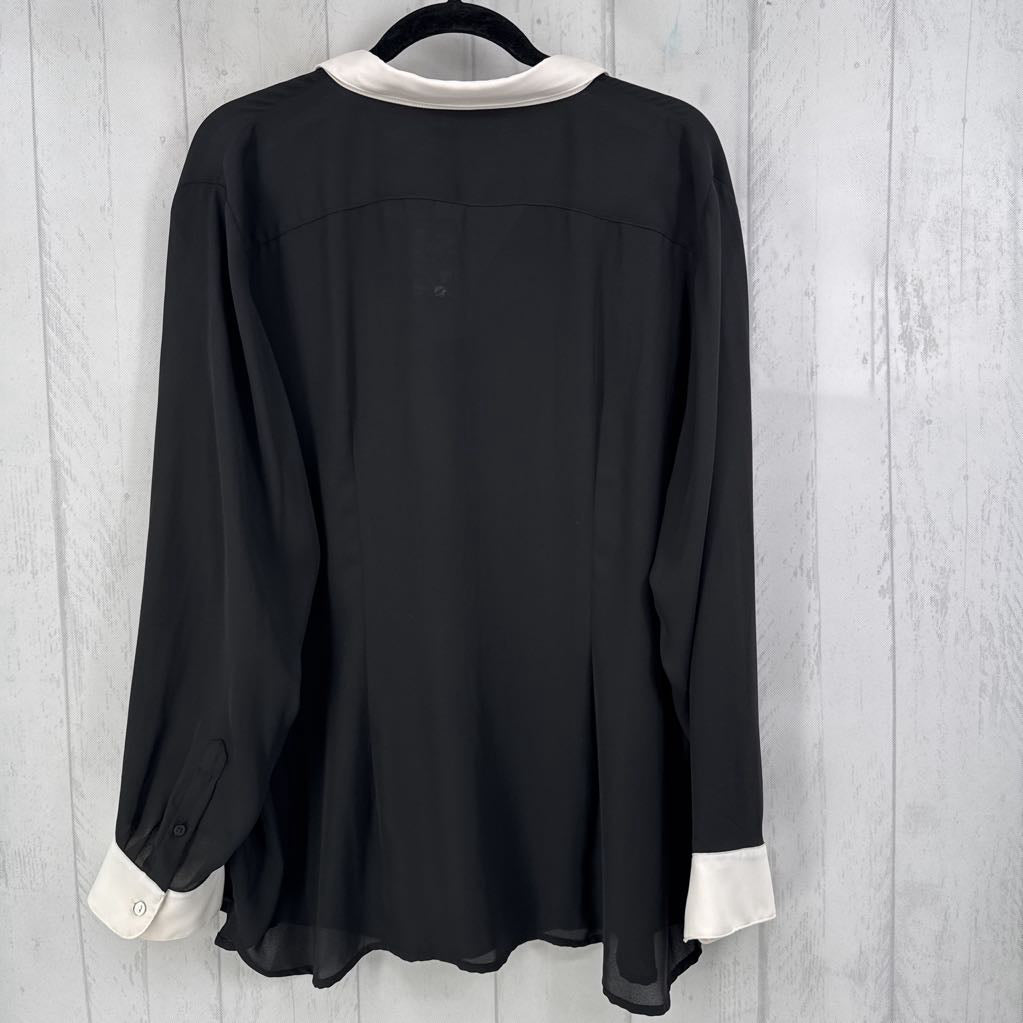R99 3X colorblock button down l/s top