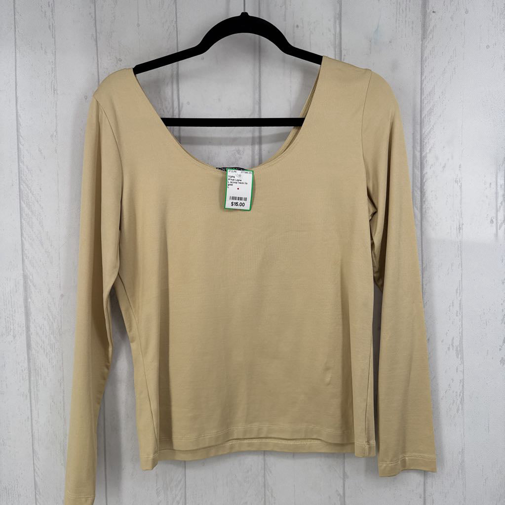 L scoop neck l/s top