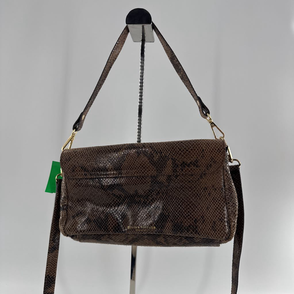 snakeskin flap shoulder bag/crossbody