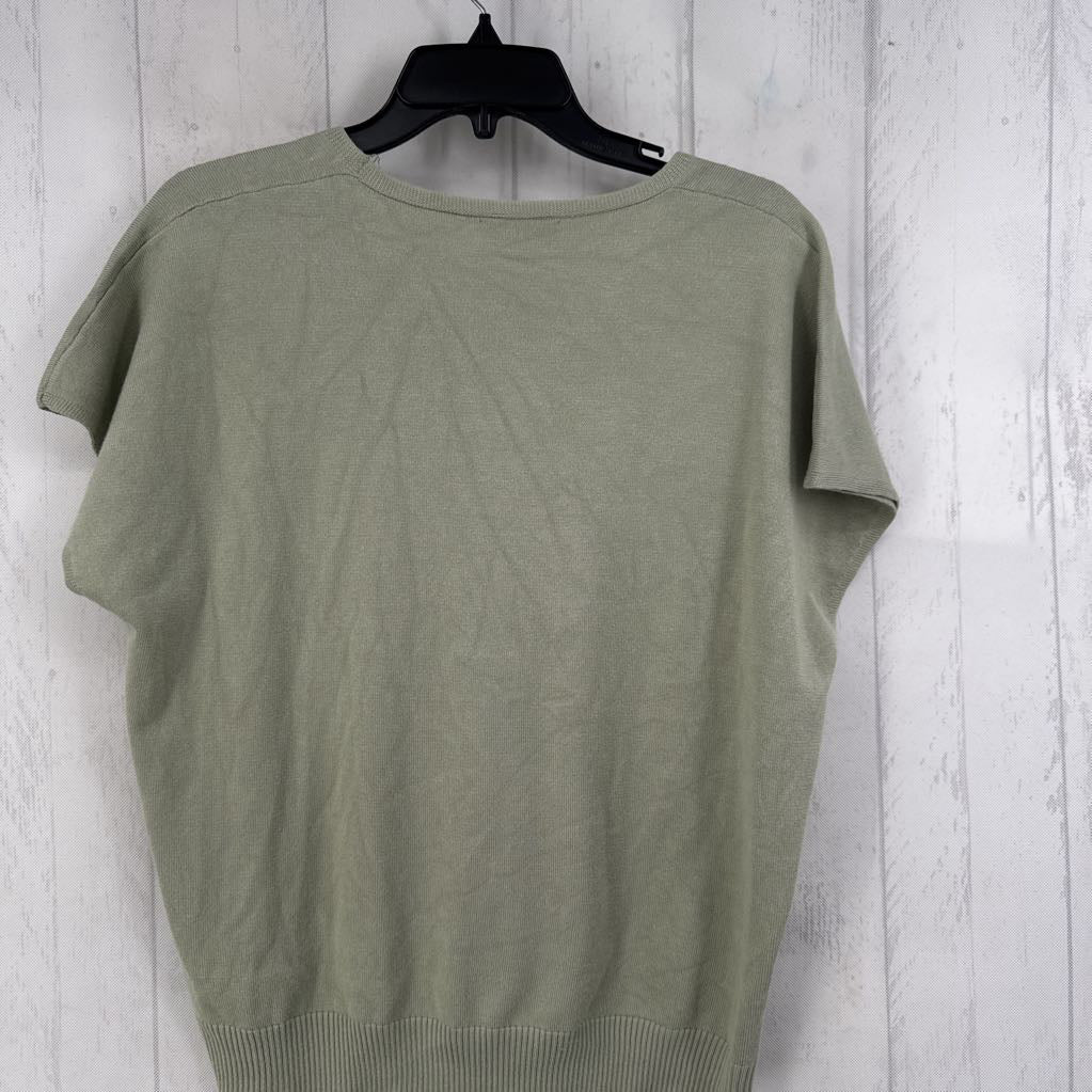 L v-neck cap slv sweater