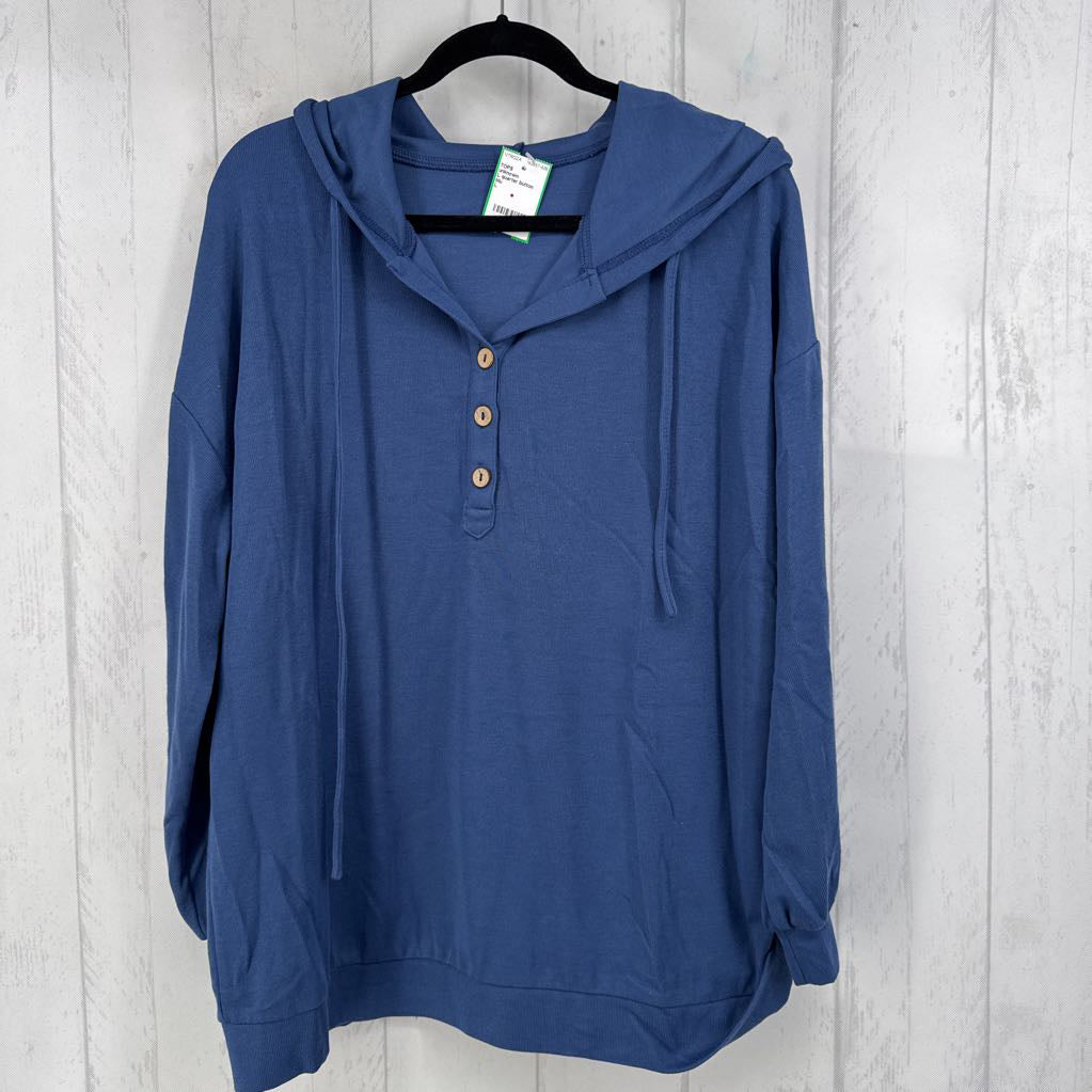 L quarter button down l/s top