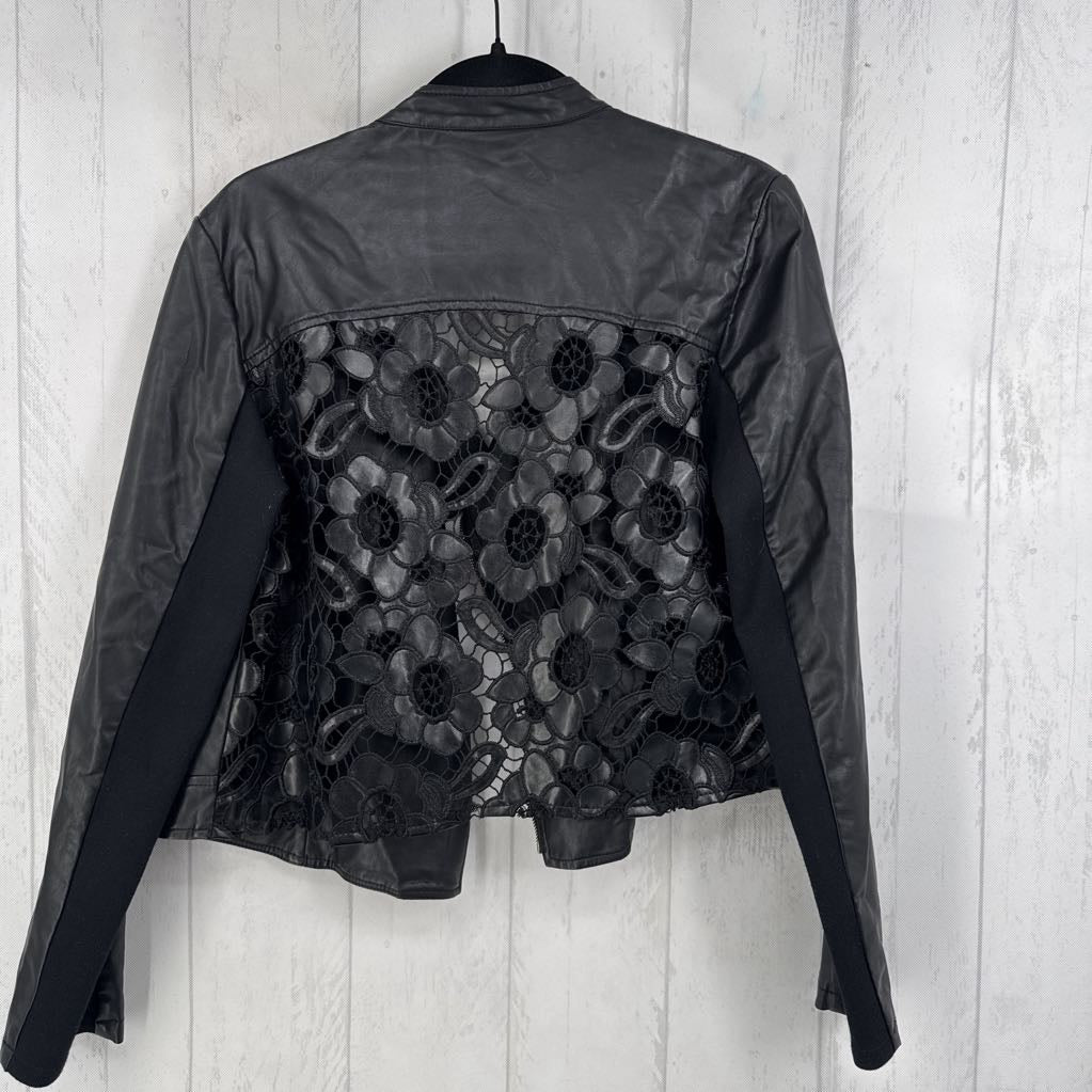 M faux leather & lace jacket