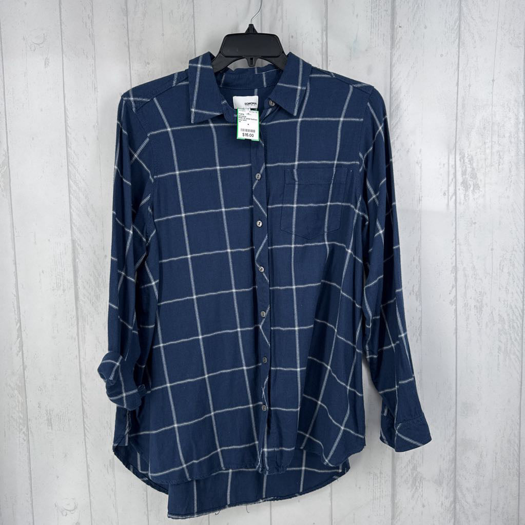 R40 1X plaid button down l/s top