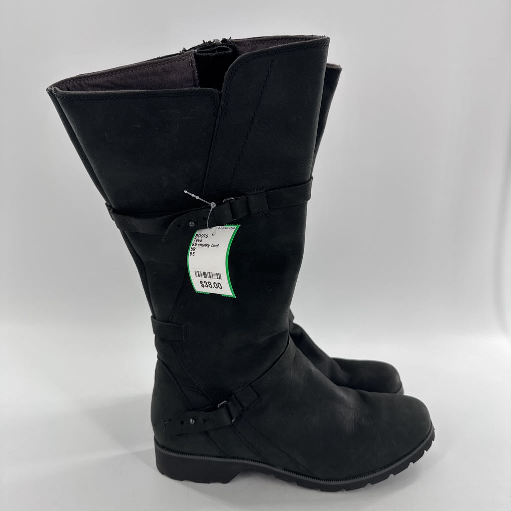 9.5 chunky heel riding boots