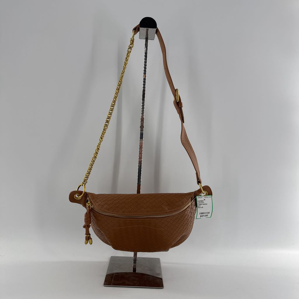 vegan leather woven beltbag