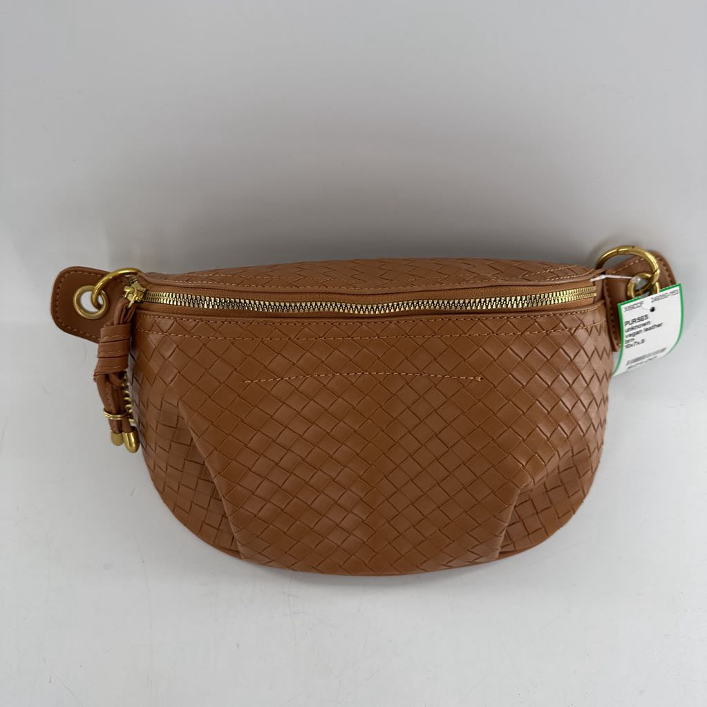 vegan leather woven beltbag