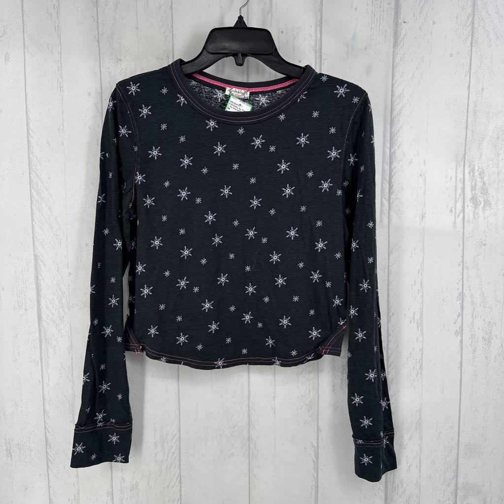 L l/s snowflake crop top