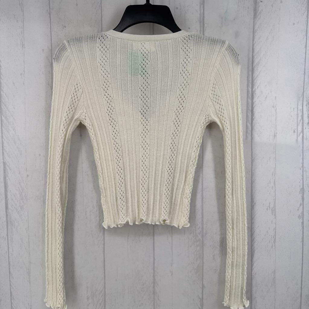 S l/s button crop cardigan