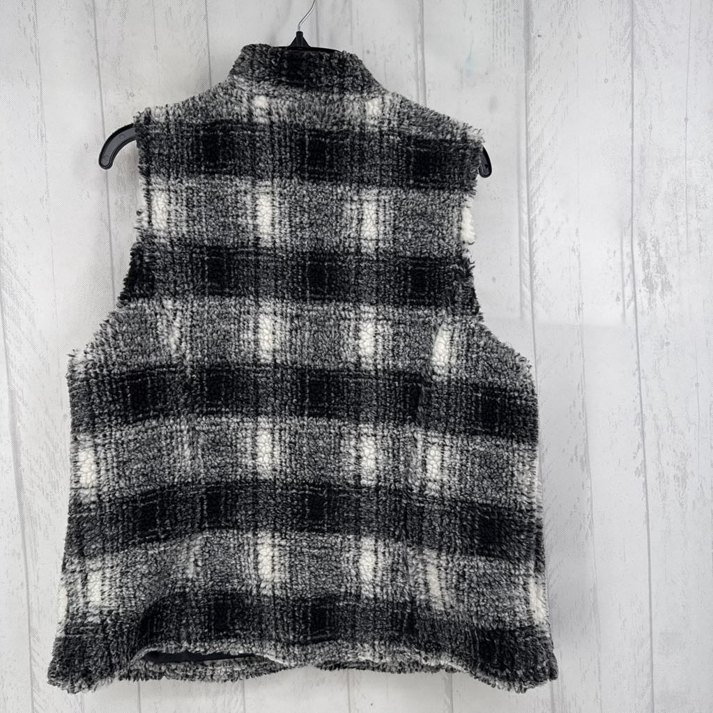 X plaid zip vest