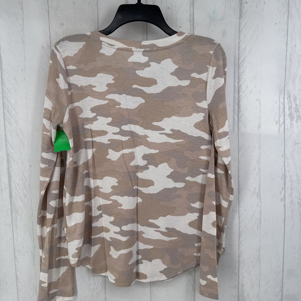 S l/s v-neck camo top
