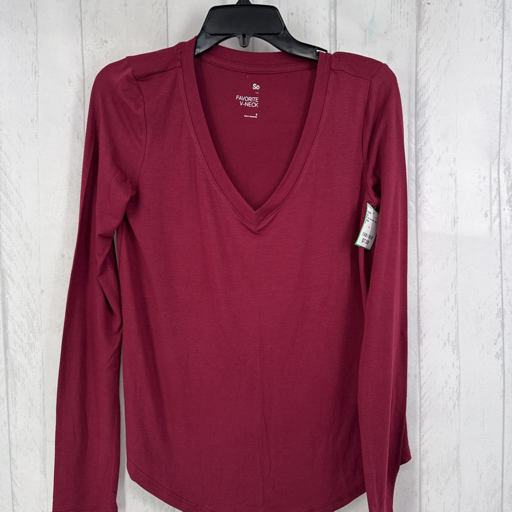 S l/s v-neck top