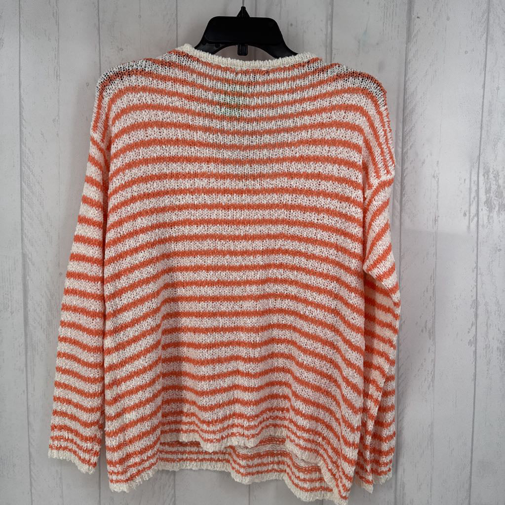 S l/s stripe v-neck sweater