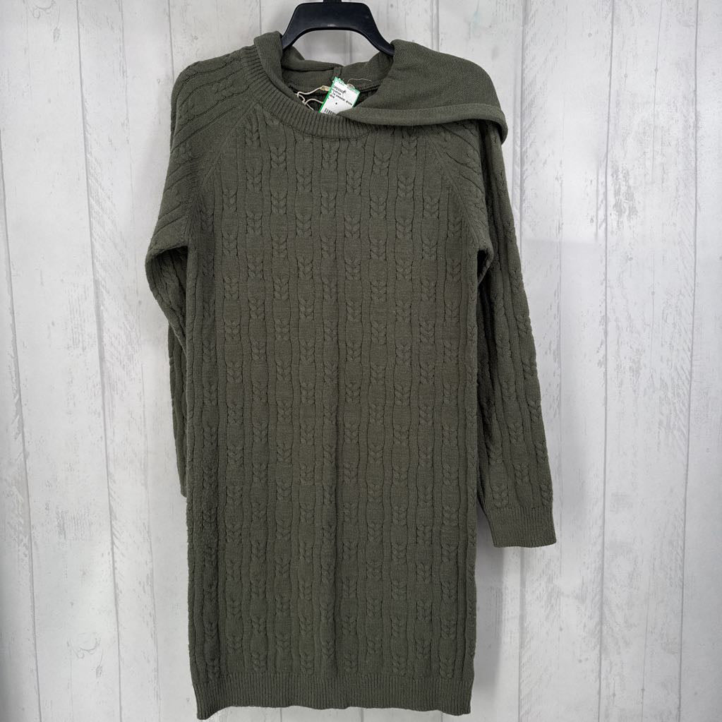 L l/s sweater dress w/ hood