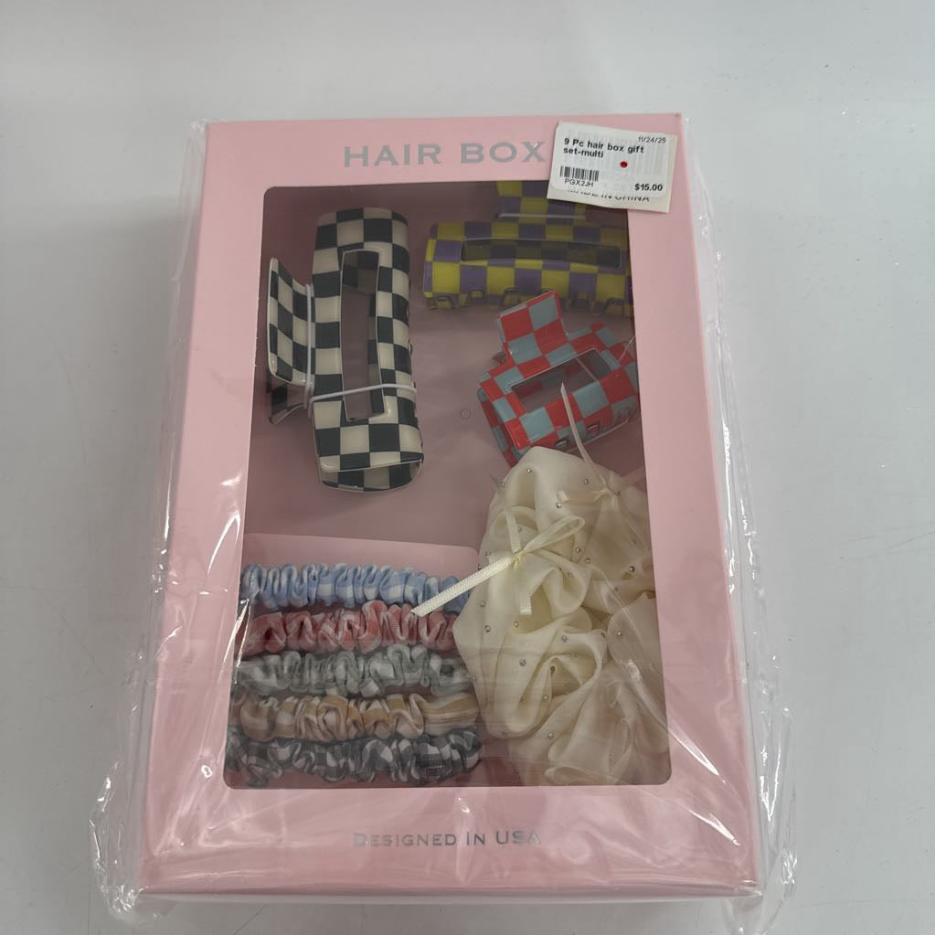 9 Pc hair box gift set-multi