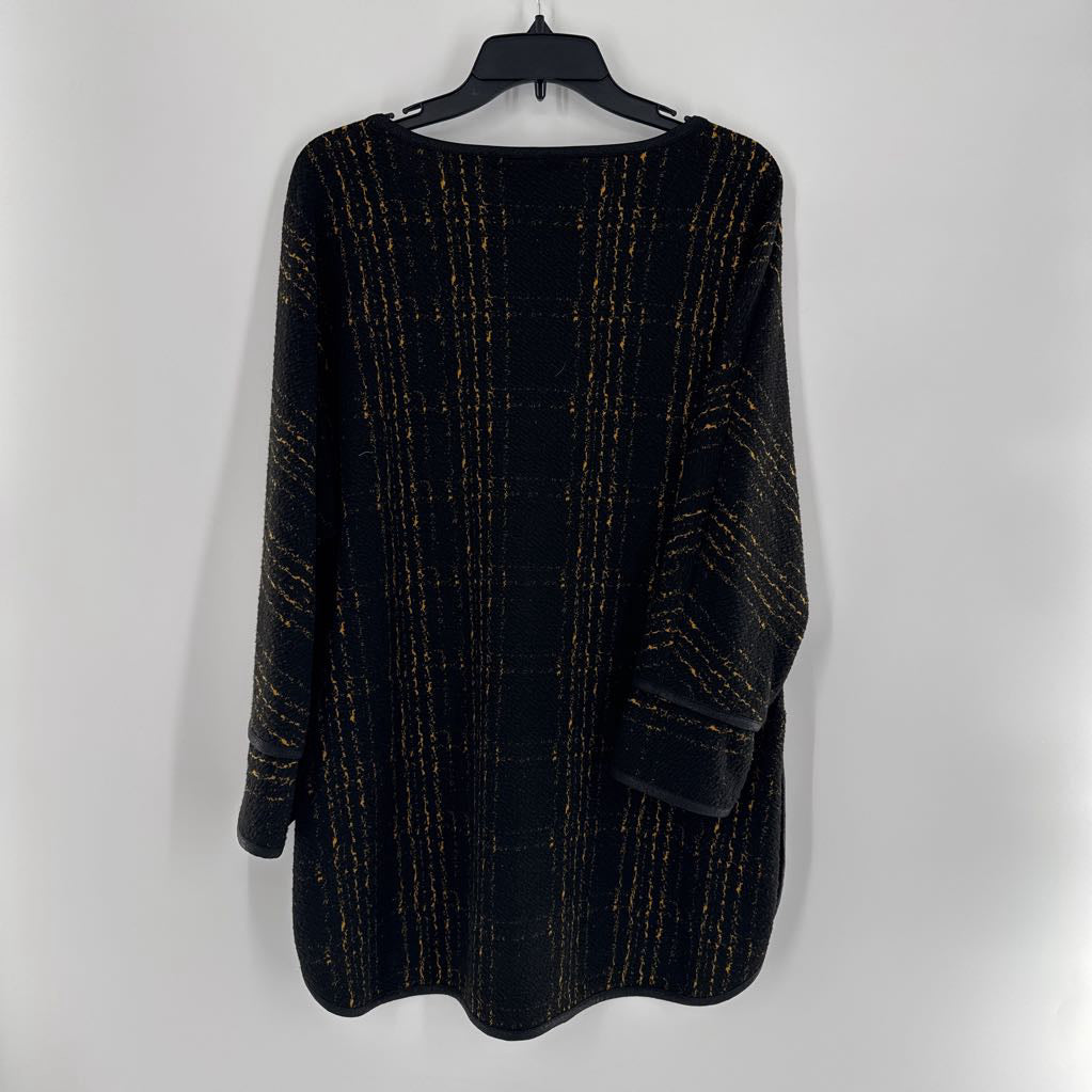 M l/s print scoop neck top