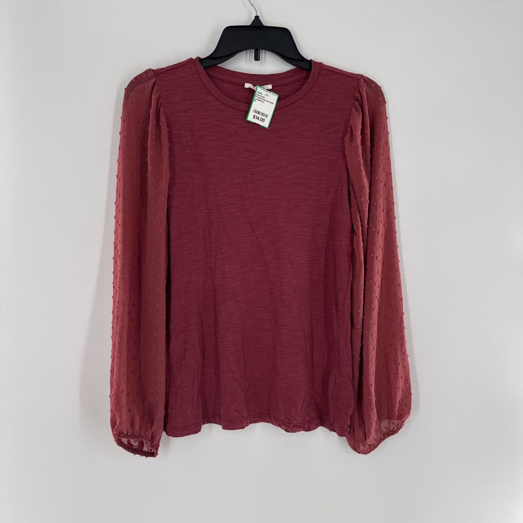 M textured slv knit top