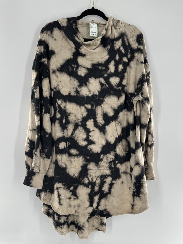 L l/s tie-dye cowl neck top