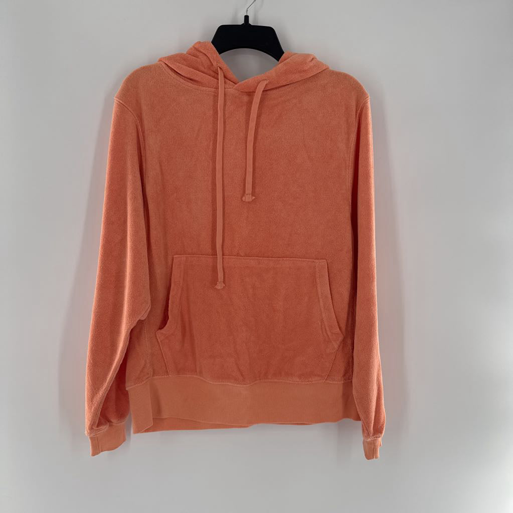 S l/s terry cloth pullover hoodie