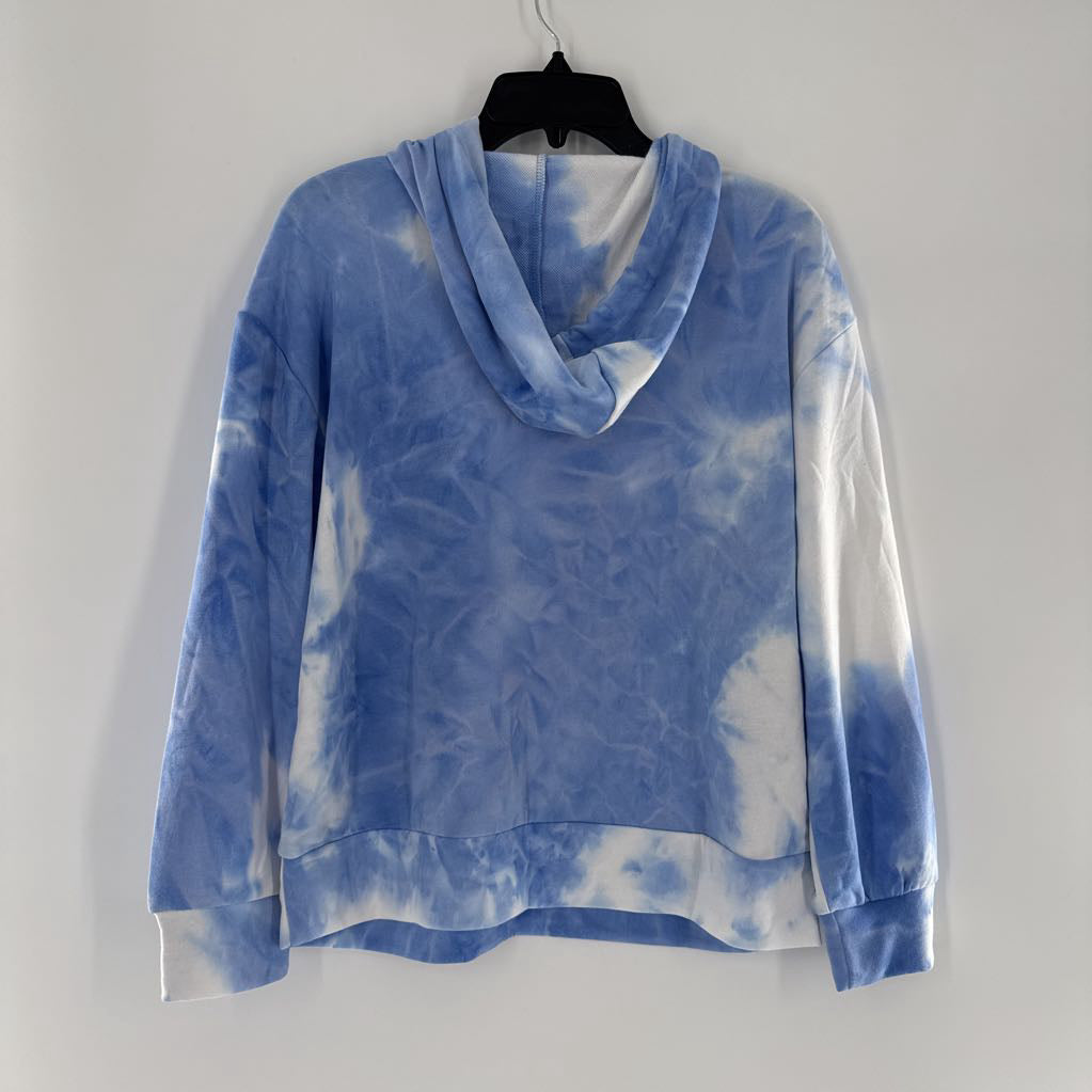 S l/s tie-dye top w/ hood