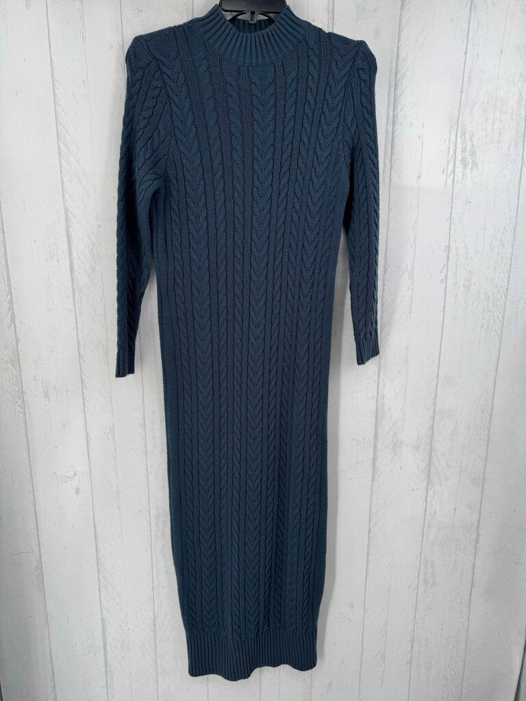 S cable knit l/s dress