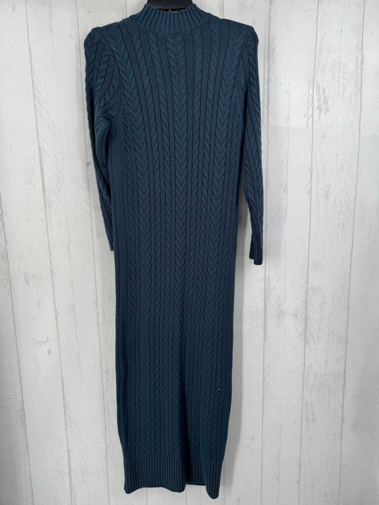 S cable knit l/s dress