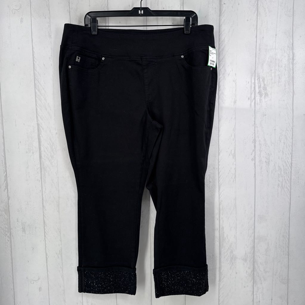 18wp pull-on rhinestone cuff jean