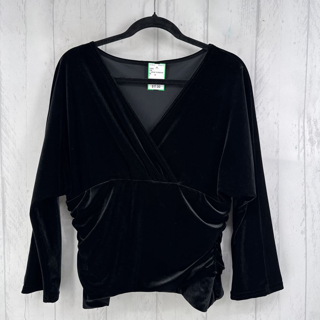 L velvet crossover l/s top