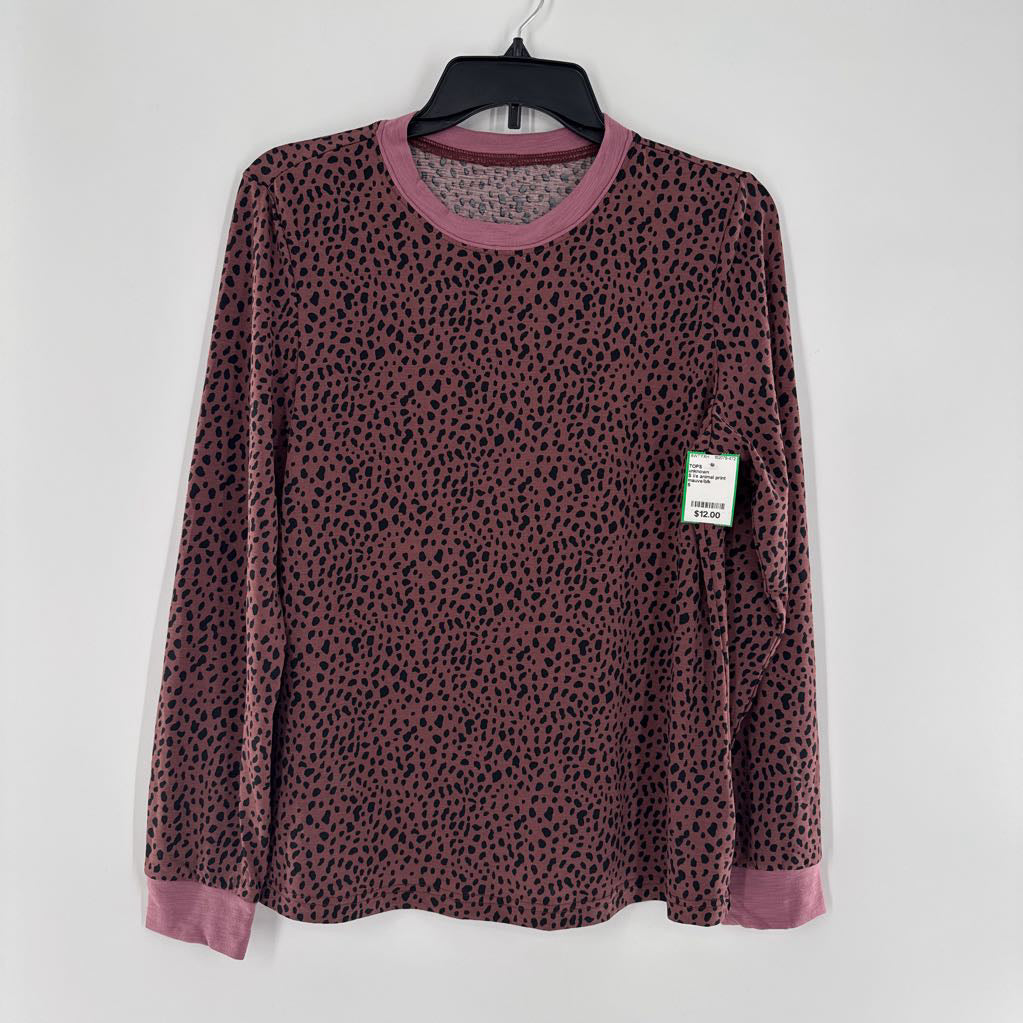 S l/s animal print top