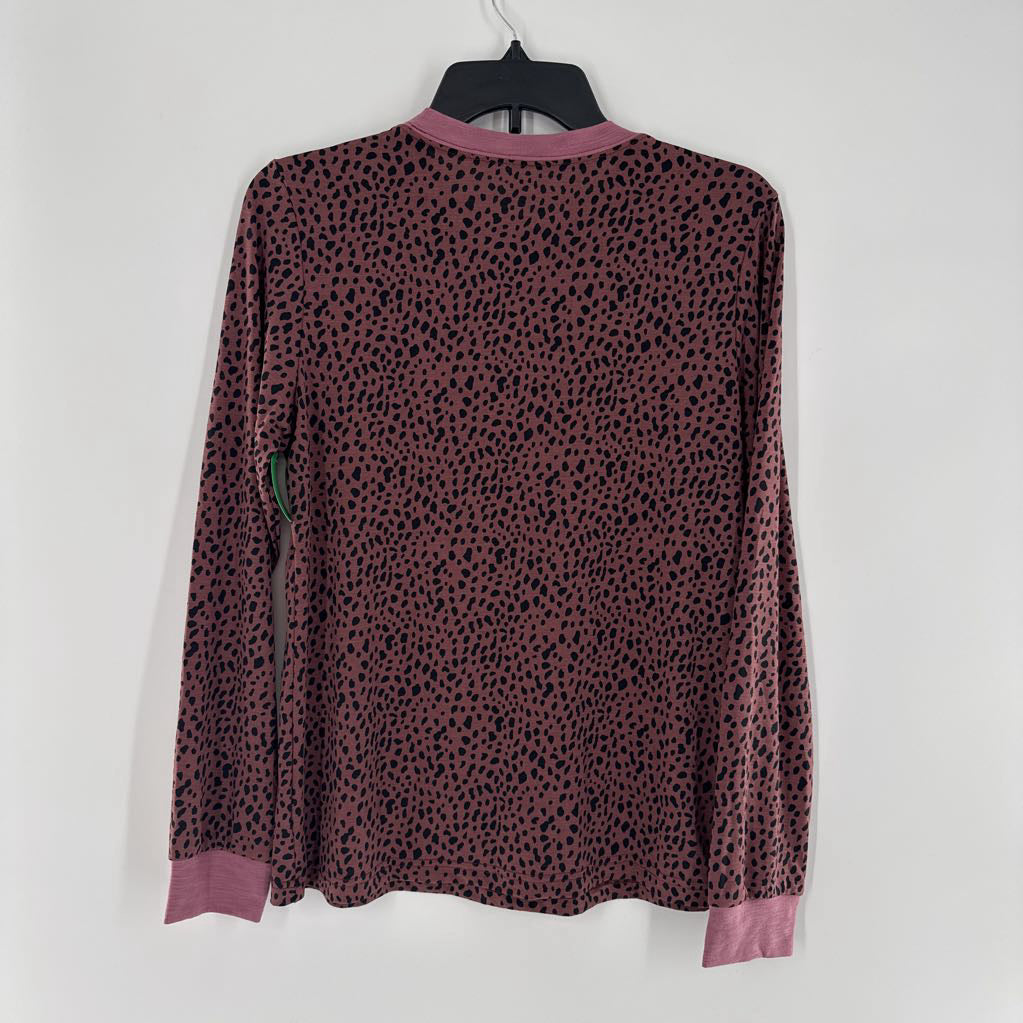 S l/s animal print top