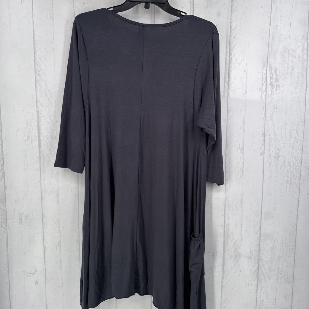 M/L scoop neck elbow slv dress