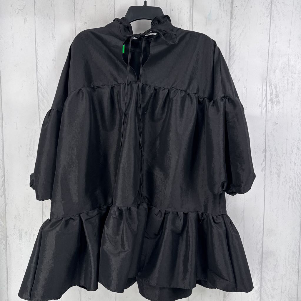 L ruffled bow back 3/4 slv tunic