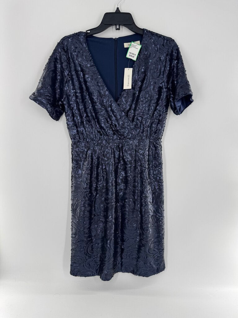 R78 M s/s sequin wrap holiday dress