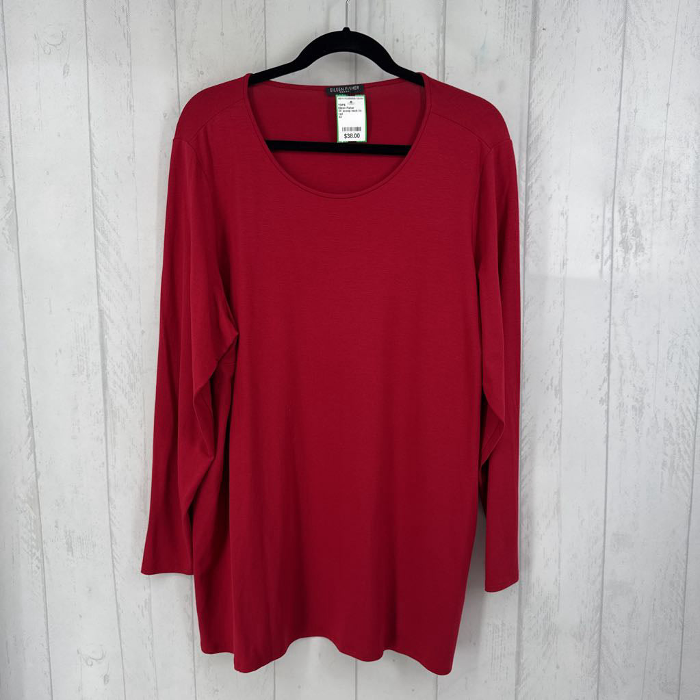 3X scoop neck l/s tunic