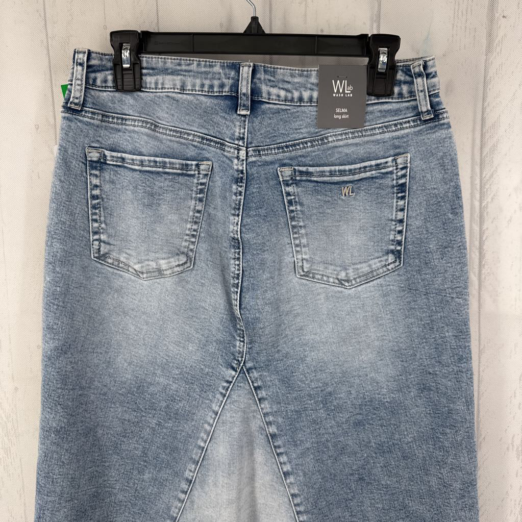 R128 29 flare jean skirt