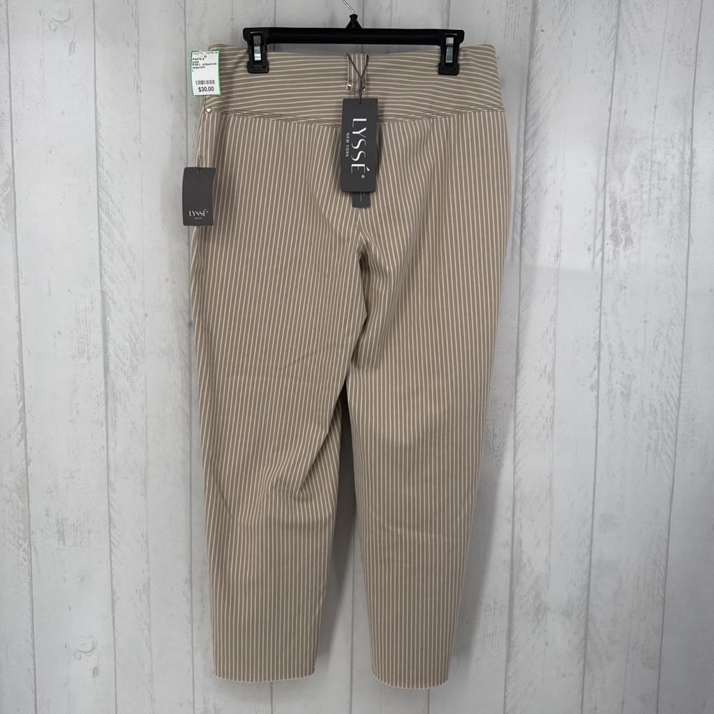 R129 L striped knit denim crop pant