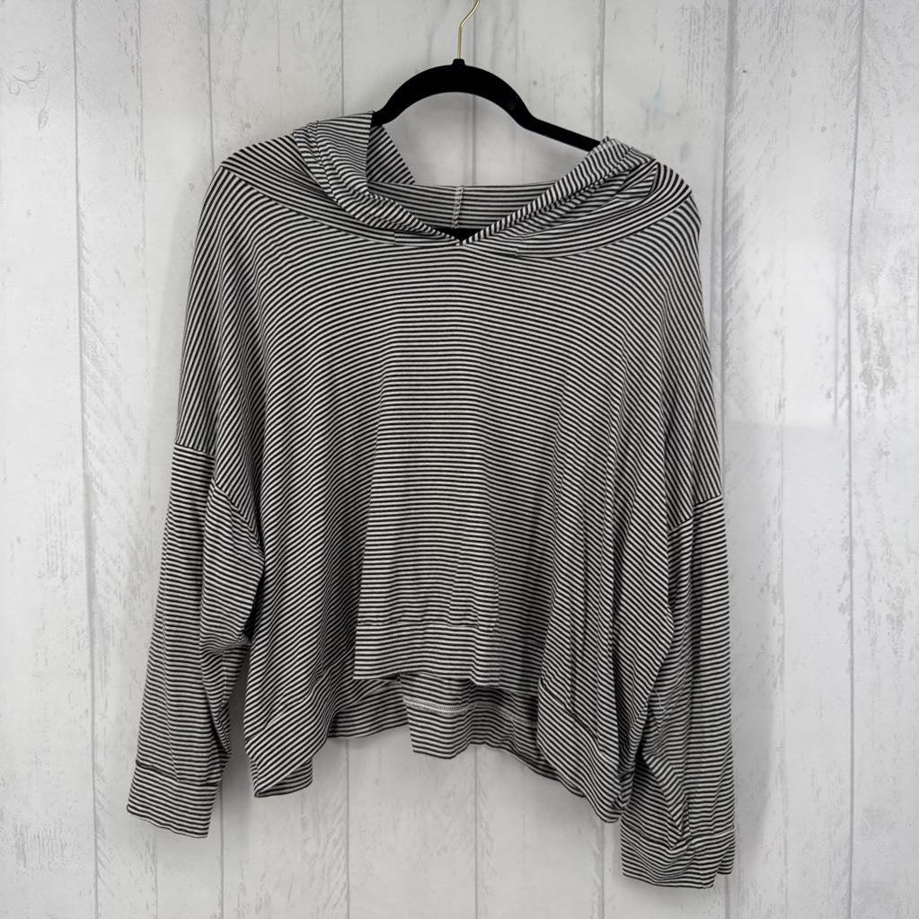 M l/s stripe top w/ hood