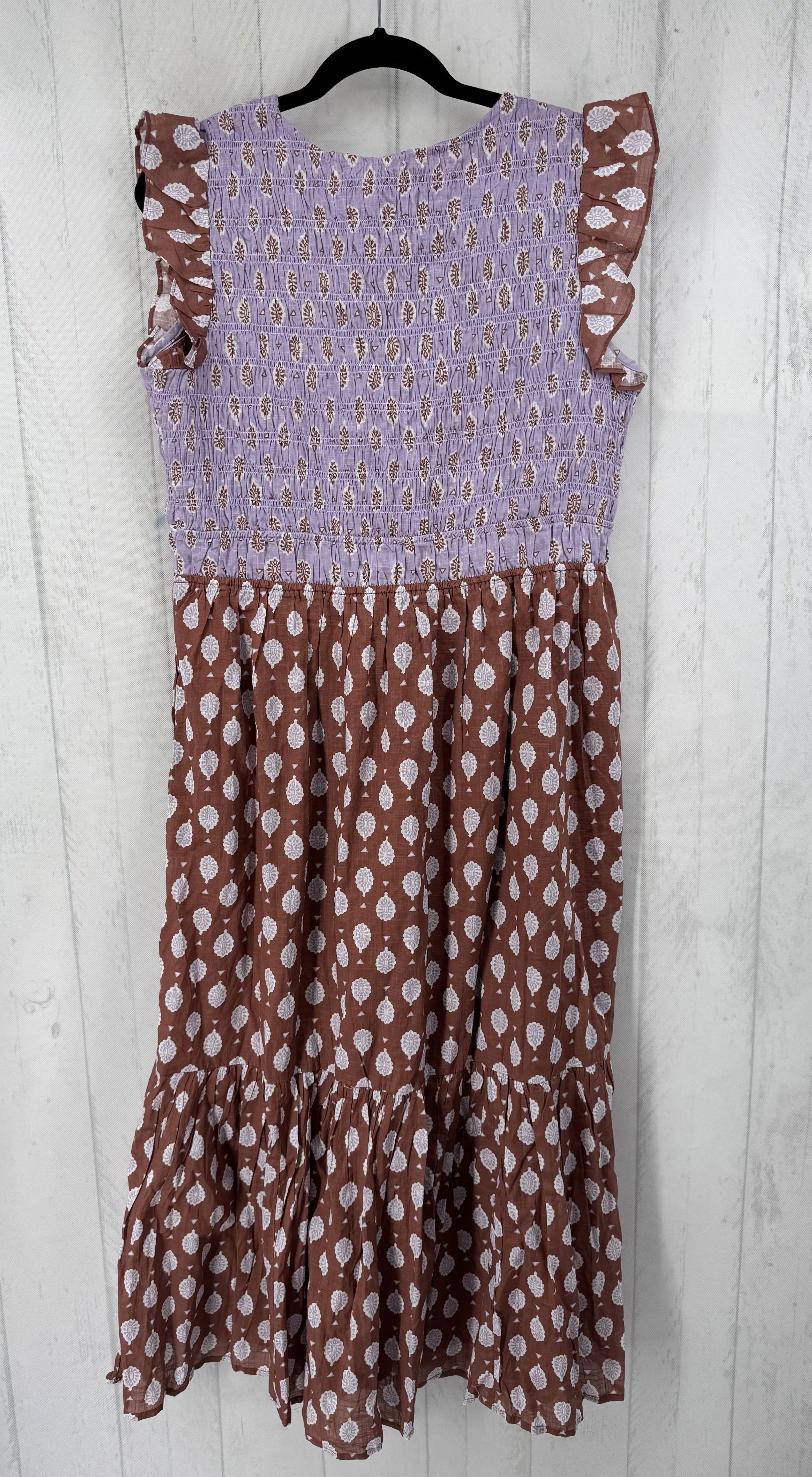 R160 L printed smocked top maxi dress