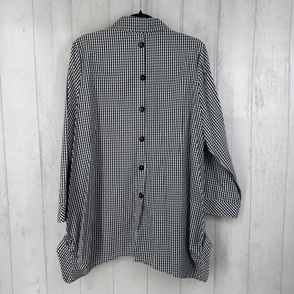XL l/s check button shirt