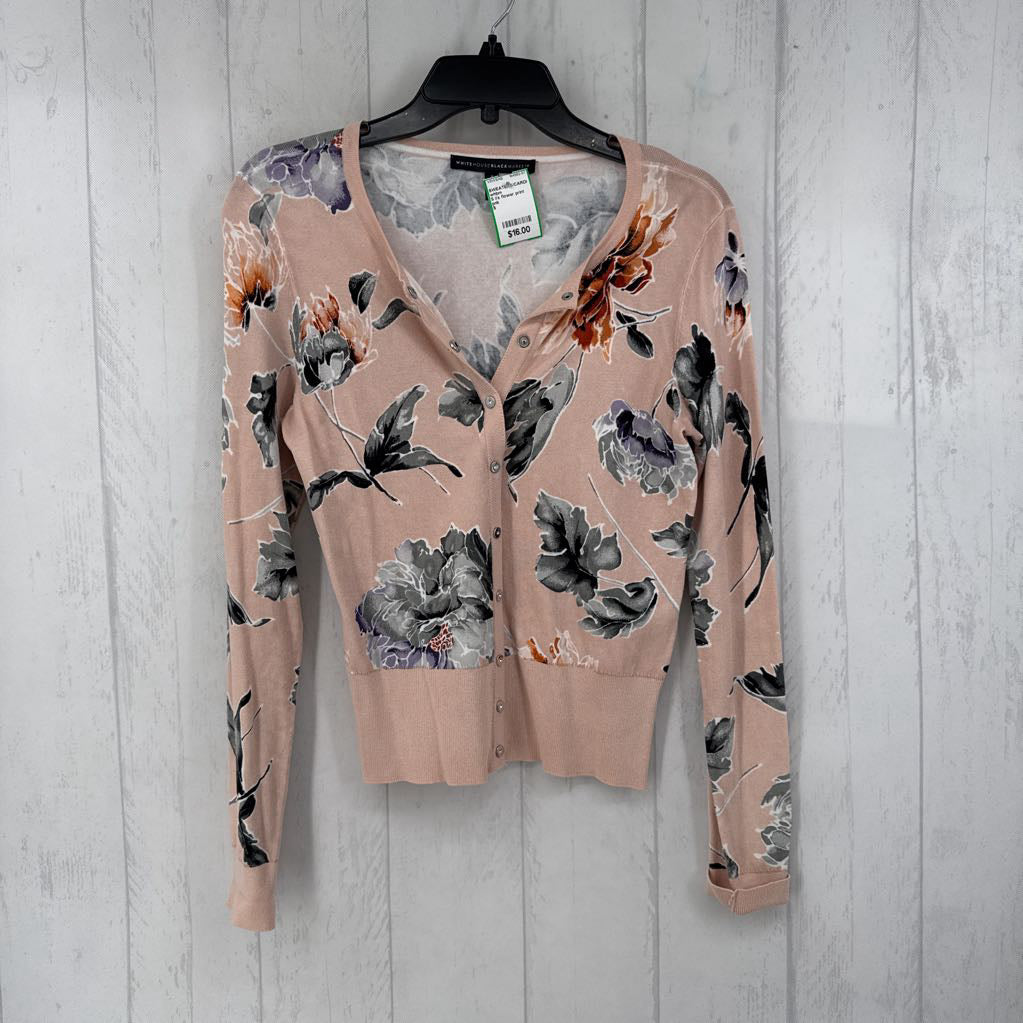 S l/s flower print cardigan