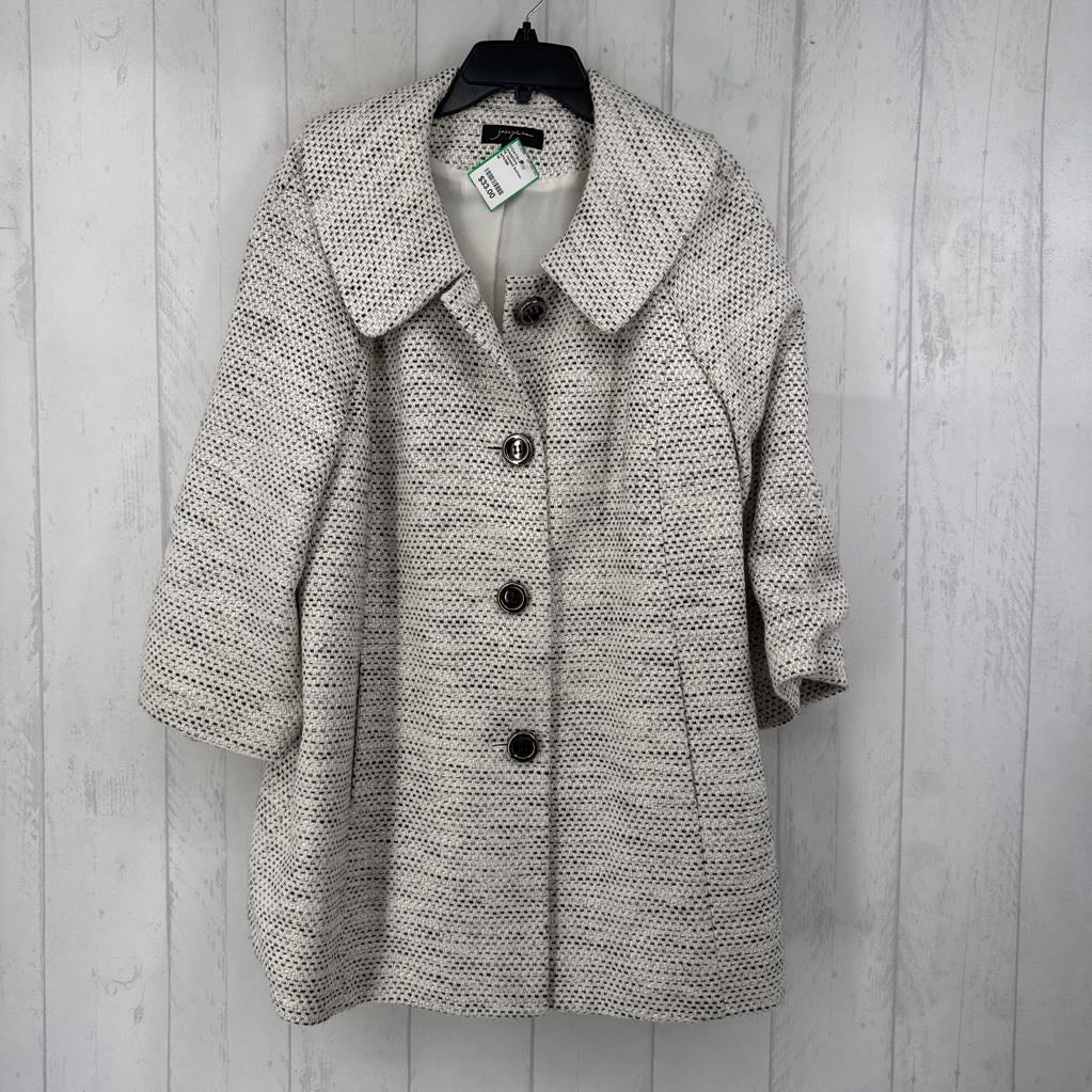 14 tweed button coat