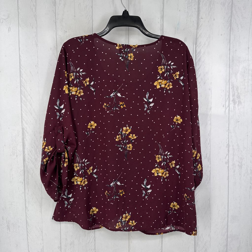 XL flo print tab slv top