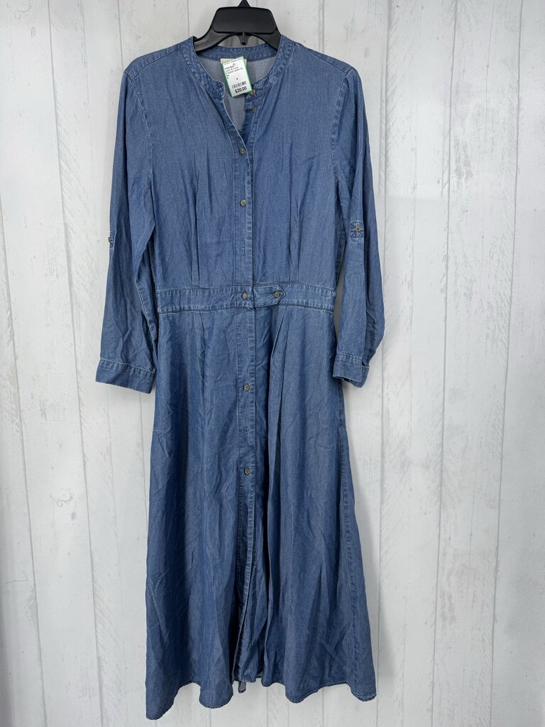 6 button down l/s denim dress