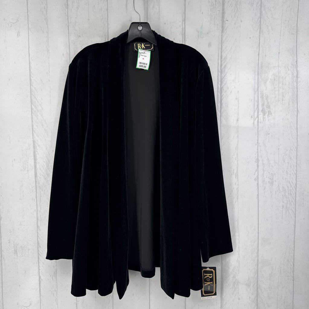 12 velvet open front blazer