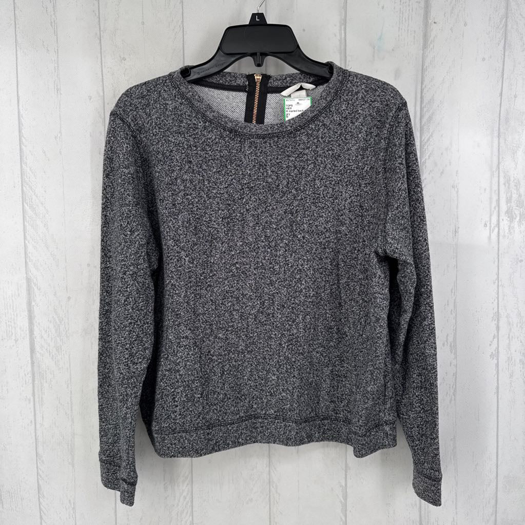 M marled back zip l/s top