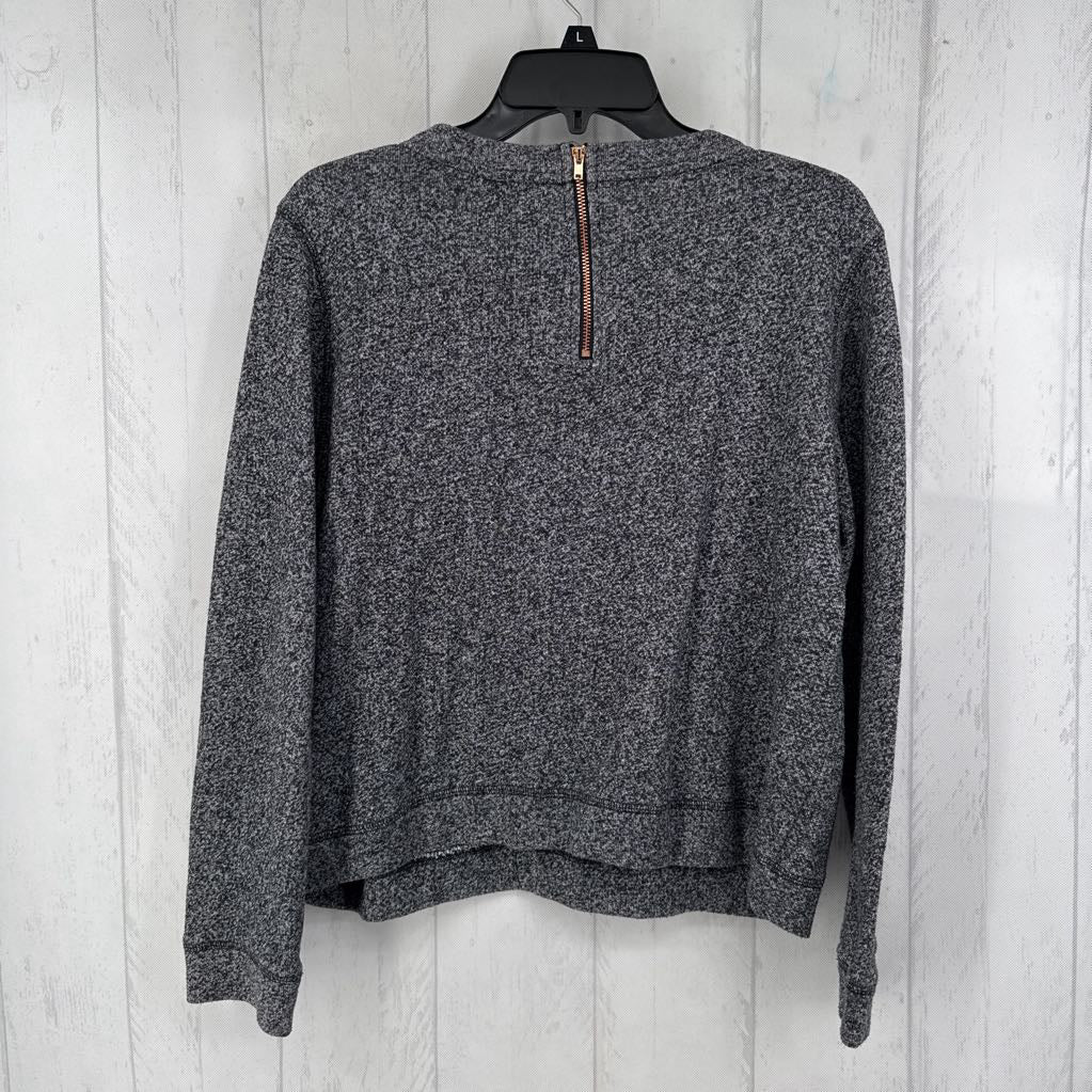M marled back zip l/s top