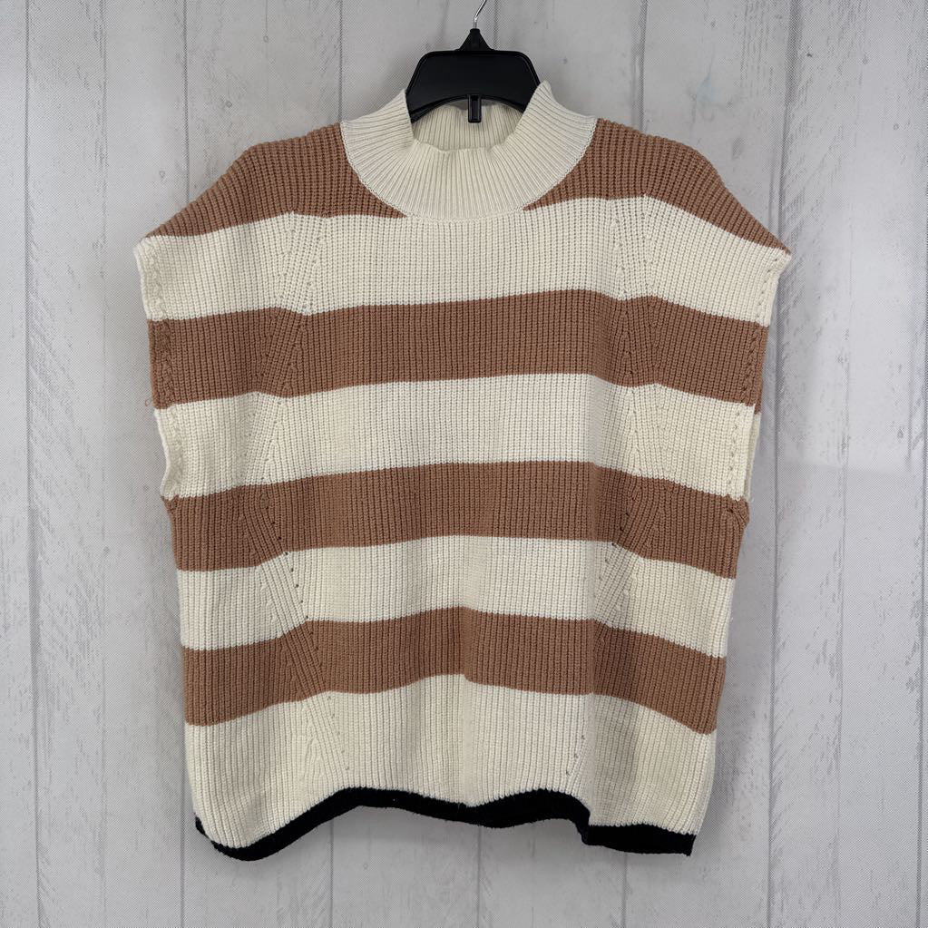 L striped sweater vest