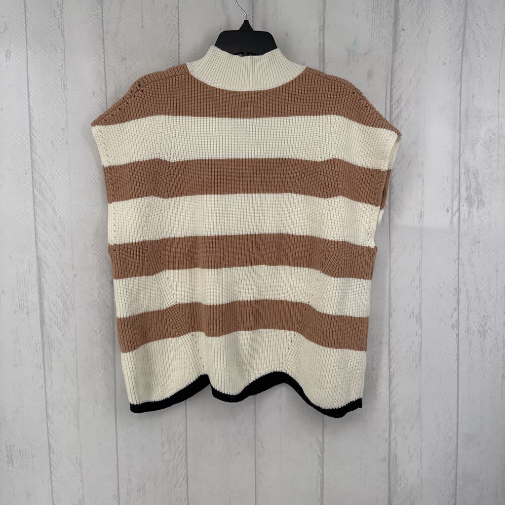 L striped sweater vest