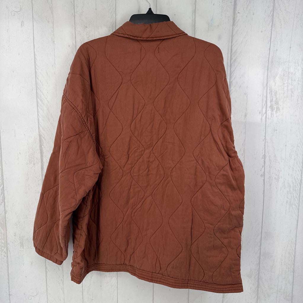 XL quilted snap closure coat