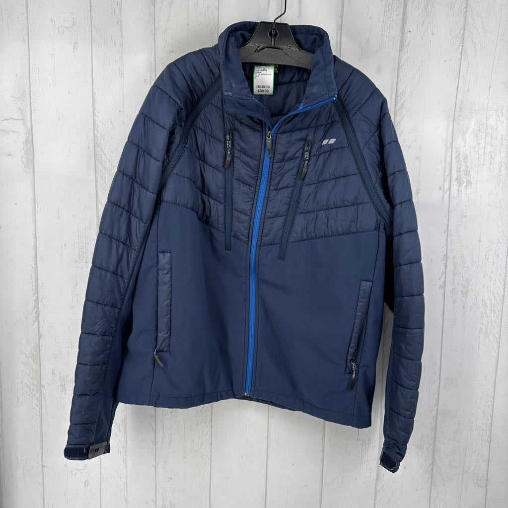 XL zip quilted coat w/ zip off sleeves